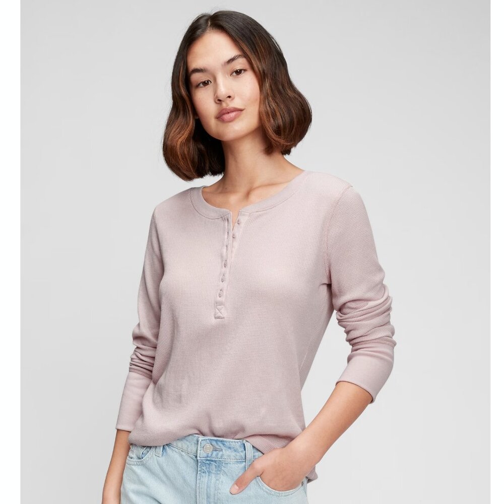 Gap Womens Henley Long Sleeve T-shirt
